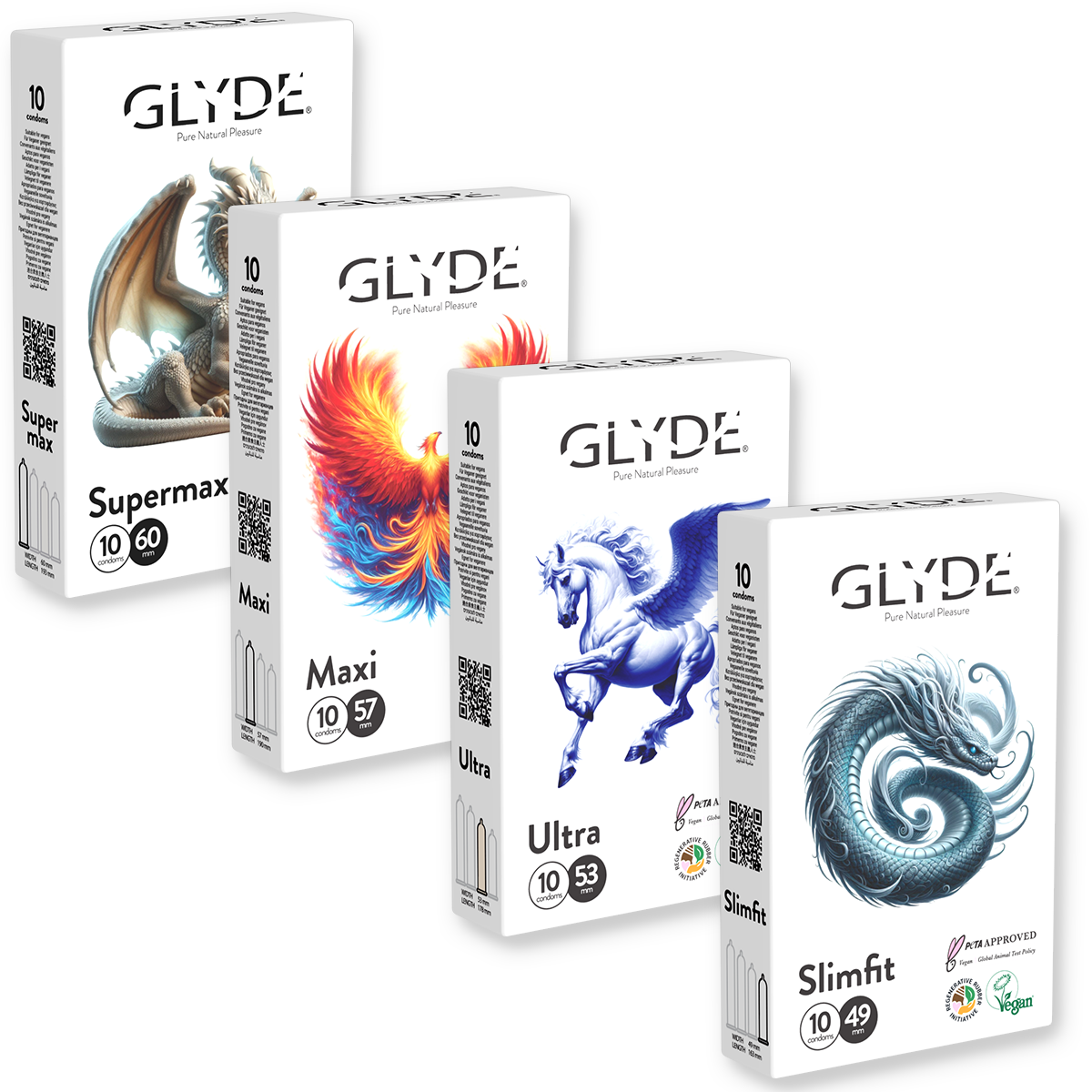 מארז חסכון של 5 חבילות קונדומים GLYDE במבחר מידות