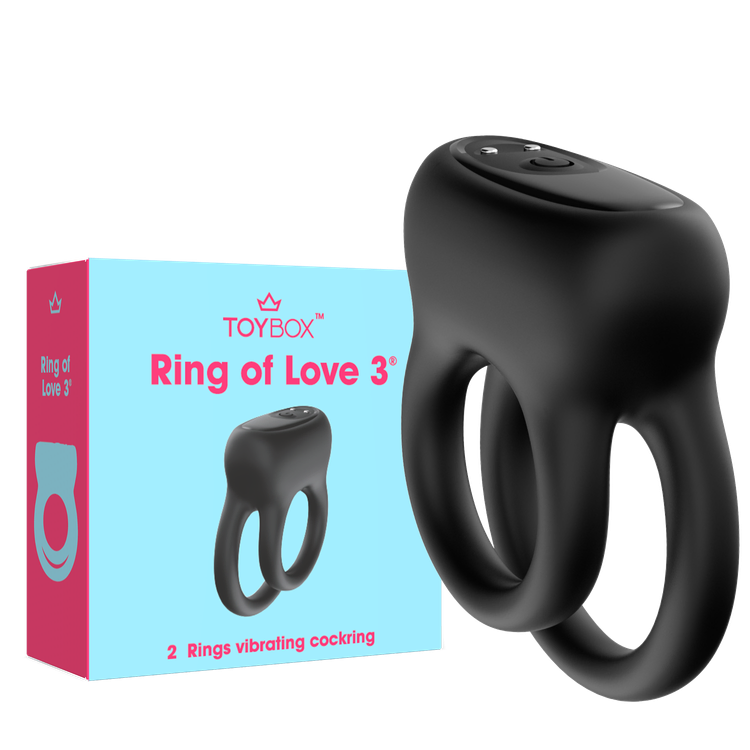 טבעת רטט כפולה Ring of Love 3 עם האריזה – טבעת רטט זוגית לשיפור הביצועים