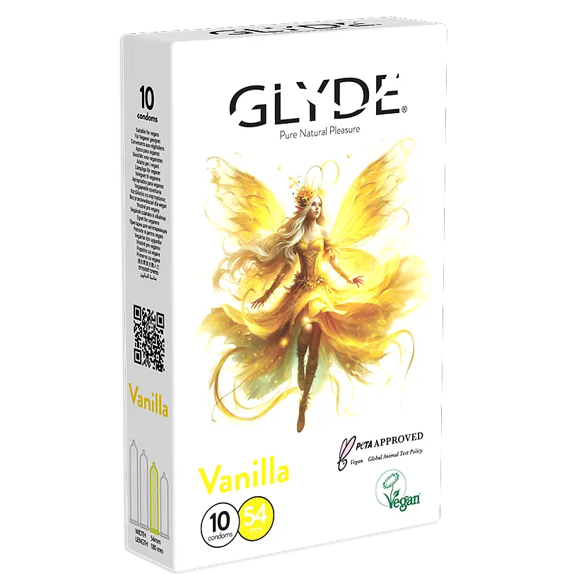 קונדומים בטעם וניל של GLYDE באריזת 10 יחידות